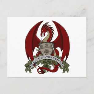 Klan Stonefire Vapensköld (Red Dragon) vykort