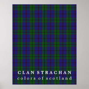 Klan Strachan Färg of Scotland Tartan Poster