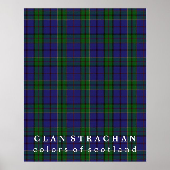 Klan Strachan Färg of Scotland Tartan Poster (Framsidan)