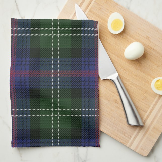 Klan Sutherland Lila Black Check Tartan Kökshandduk (Vikt i Fjärdedel)