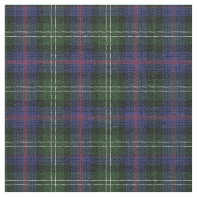 Klan Sutherland Tartan Grönt Lila Check Tyg (Närbild)