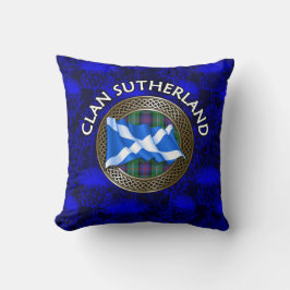Klan Sutherland Tartan Knot & Flagga Kudde