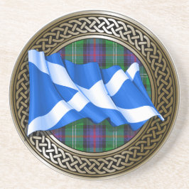 Klan Sutherland Tartan Knot & Flagga Underlägg