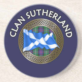 Klan Sutherland Tartan Knot & Flagga Underlägg