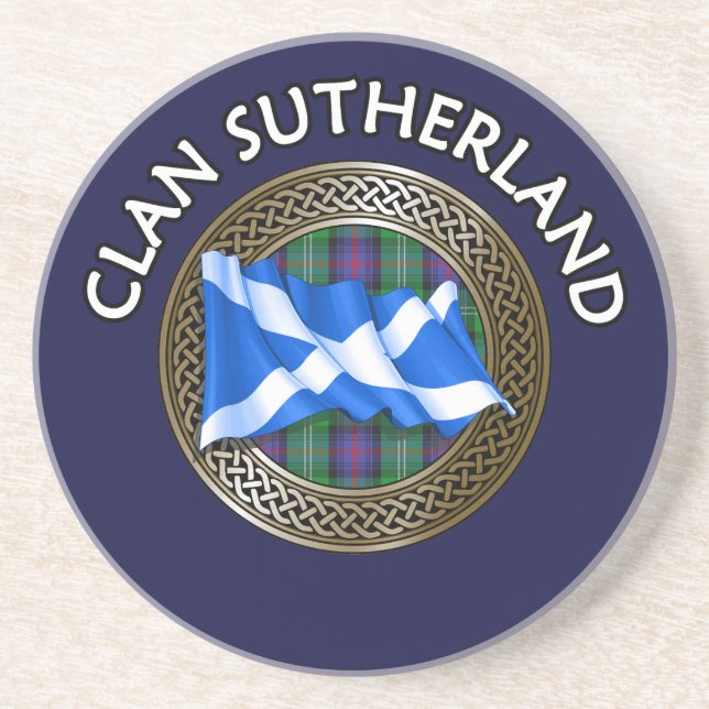 Klan Sutherland Tartan Knot & Flagga Underlägg (Framsidan)