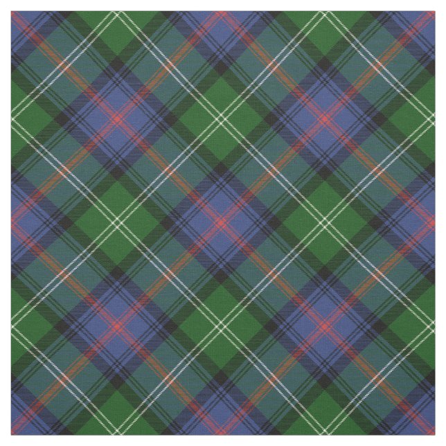 Klan Sutherland Tartan - medel med diagonal mönste Tyg (Provkarta)