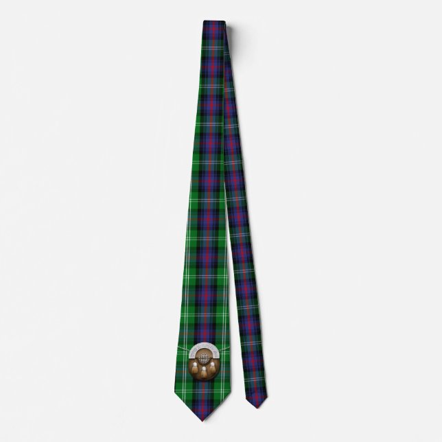 Klan Sutherland Tartan och Sporran Slips (Framsida)