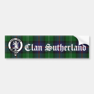 Klan Sutherland Vapensköld Badge & Tartan Bildekal