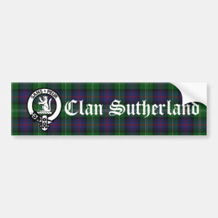Klan Sutherland Vapensköld Badge & Tartan Bildekal