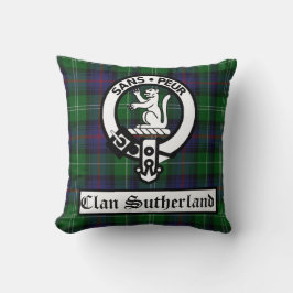 Klan Sutherland Vapensköld Badge & Tartan Kudde