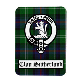 Klan Sutherland Vapensköld Badge & Tartan Magnet
