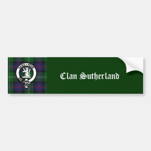Klan Sutherland Vapensköld & Tartan Bildekal