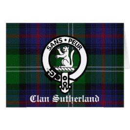 Klan Sutherland Vapensköld & Tartan Hälsningskort