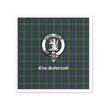 Klan Sutherland Vapensköld & Tartan Kitchen Towel