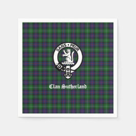 Klan Sutherland Vapensköld & Tartan Kitchen Towel Pappersservett