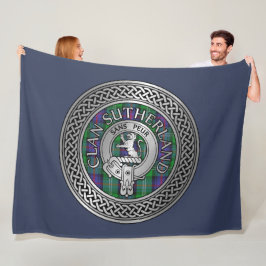 Klan Sutherland Vapensköld & Tartan Knot Fleecefilt