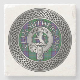 Klan Sutherland Vapensköld & Tartan Knot Stenunderlägg