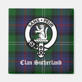 Klan Sutherland Vapensköld & Tartan Magnet