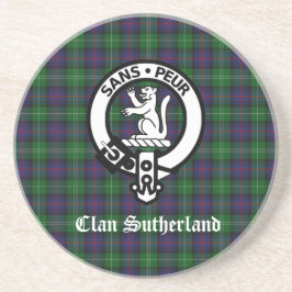 Klan Sutherland Vapensköld & Tartan Underlägg