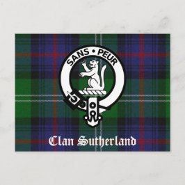 Klan Sutherland Vapensköld & Tartan Vykort