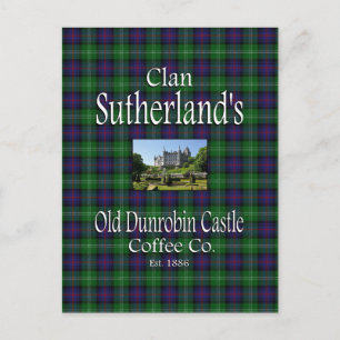 Klan Sutherlands gamla Dunrobin Castle Coffee Co. Vykort