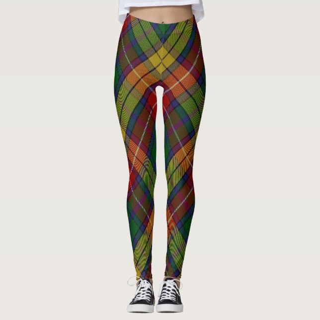 Klan Tartan Pput Mönster Leggings (Framsida)