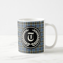 Klan Thompson Blue Dress Tartan Monogram Kaffemugg