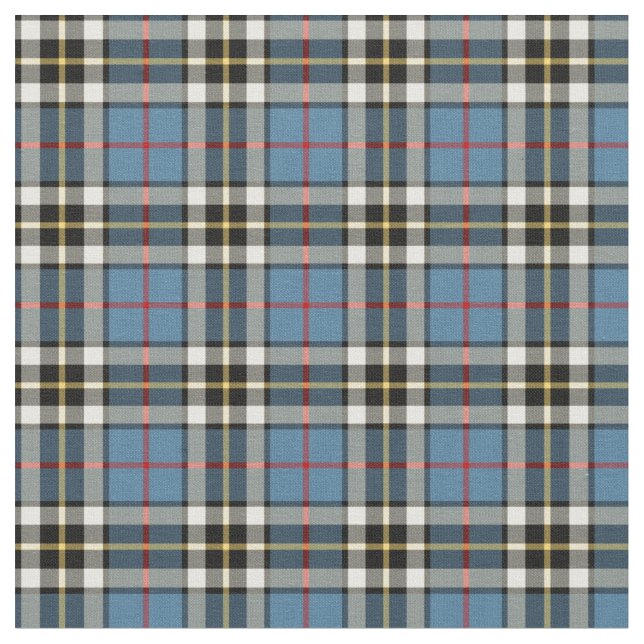 Klan Thompson Blue Dress Tartan Tyg (Närbild)
