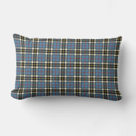 Klan Thompson Light Blue and Black Tartan Lumbarkudde