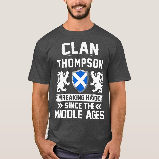 Klan THOMPSON Scottish Family Scotland mor T Shirt (Framsida)