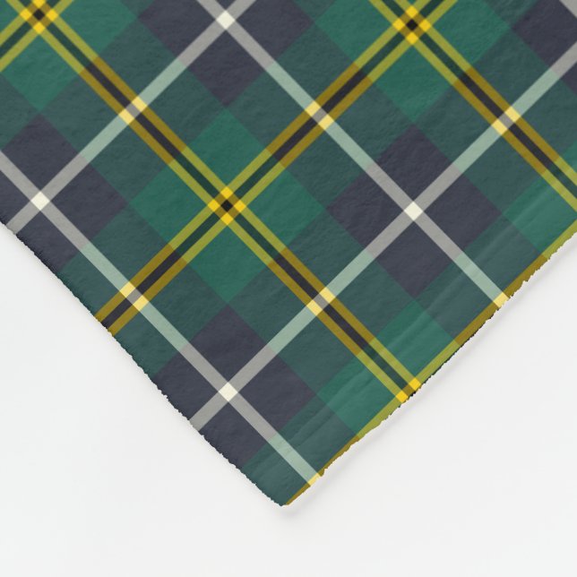 Klan Turnbull Hunting Tartan, marinblått och Grönt Fleecefilt (Hörn)