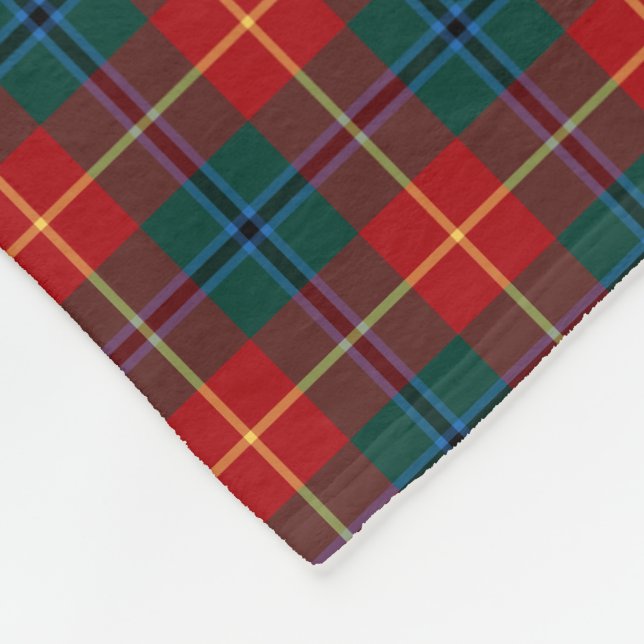 Klan Turnbull Tartan Monogram (Röd och Grönt) Fleecefilt (Hörn)