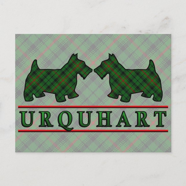 Klan Urquhart Tartan Scottie Hundar Vykort (Framsida)