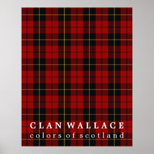 Klan Wallace Färg of Scotland Tartan Poster