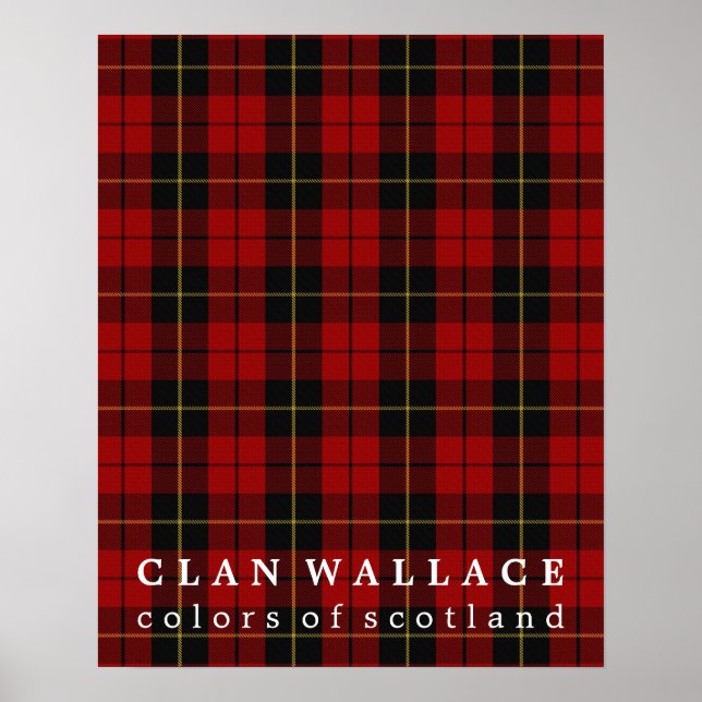 Klan Wallace Färg of Scotland Tartan Poster (Framsidan)
