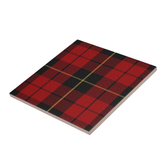 Klan Wallace Scottish Expresths Red Black Tartan Kakelplatta (Sidan)
