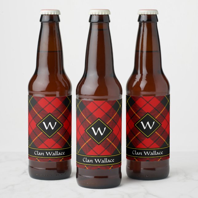 Klan Wallace Tartan Beer Flaska-etikett Ölflaska Etikett (Flaskor)