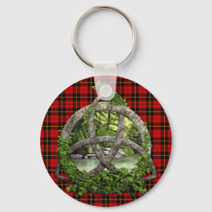 Klan Wallace Tartan Celtic Trinity Nyckelring