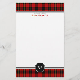 Klan Wallace Tartan Classic Red Play Monogram Brevpapper