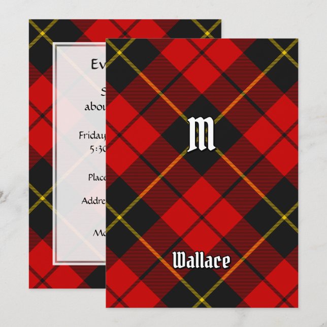 Klan Wallace Tartan-inbjudan Inbjudningar (Fram/baksida)