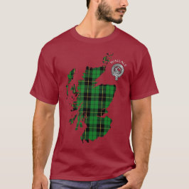 Klan Wallace Tartan Karta & Vapensköld T-Shirt