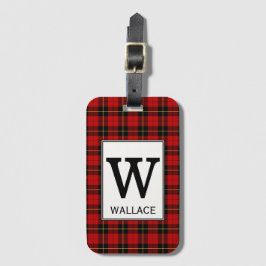Klan Wallace Tartan Monogrammed Bagagebricka