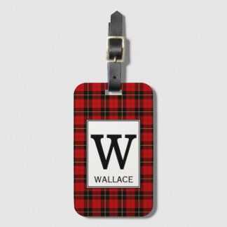 Klan Wallace Tartan Monogrammed Bagagebricka