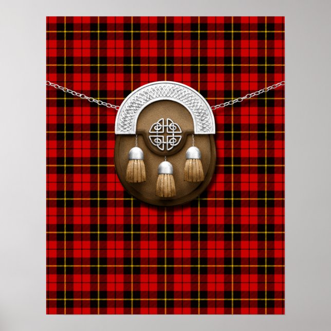 Klan Wallace Tartan och Sporran Poster (Framsidan)