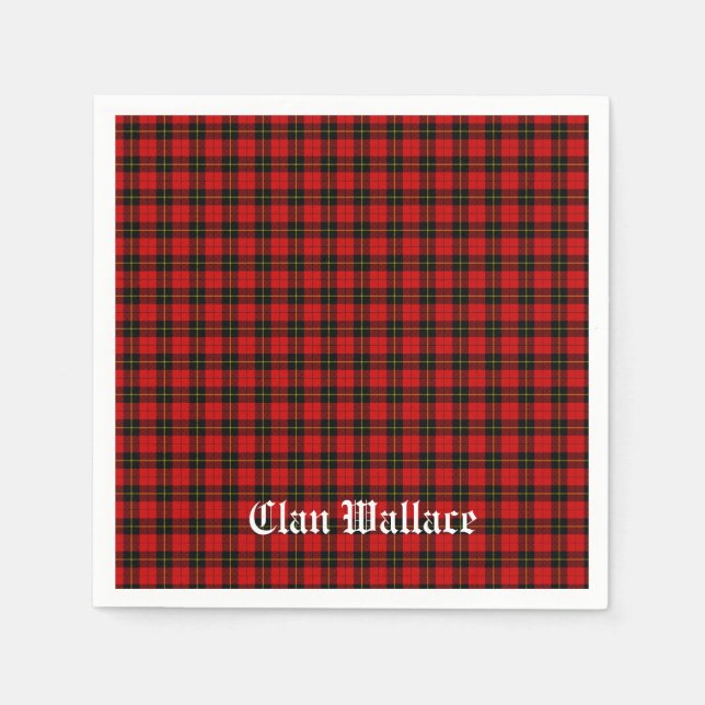 Klan Wallace Tartan och Text Pappersservett (Framsidan)