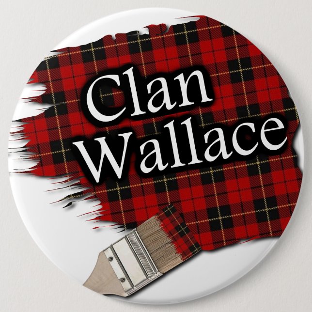 Klan Wallace Tartan Paint-pensel Knapp (Framsida)