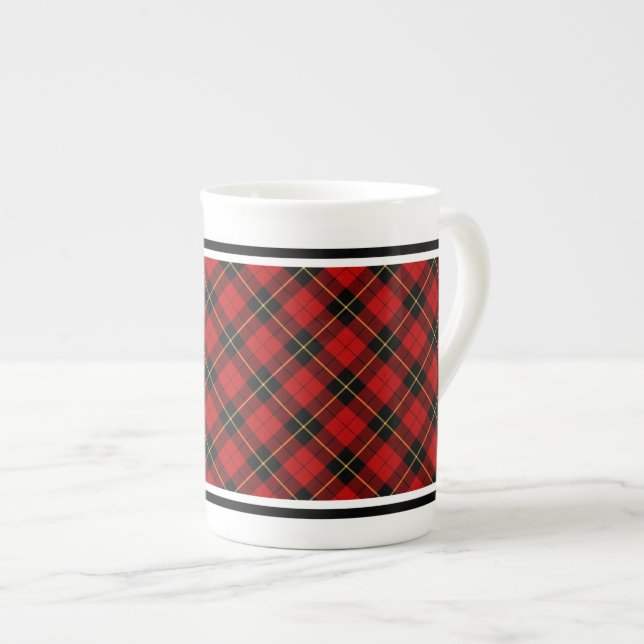 Klan Wallace Tartan Red and Black Play Benporslin Mugg (Framsida höger)