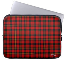 Klan Wallace Tartan Red and Black Play Monogram