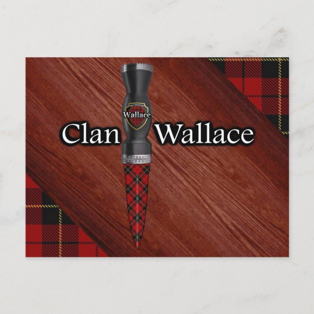 Klan Wallace Tartan Sgian Dubh Blade Vykort (Framsida)