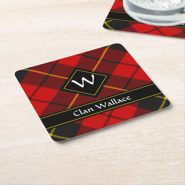 Klan Wallace Tartan Square Papper Underlägg (Vinklad)